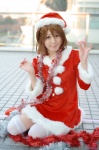 cosplay dress hirasawa_yui k-on! santa_costume shiina_yun stocking_cap thighhighs zettai_ryouiki rating:Safe score:0 user:nil!