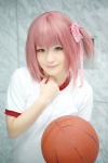 cosplay ema gym_uniform minato_misa pink_hair ro-kyu-bu! side_ponytail tshirt rating:Safe score:0 user:nil!