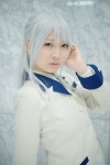angel_beats! blazer blouse cosplay ribbon_tie takanashi_maui tenshi_(angel_beats!) white_hair yellow_eyes rating:Safe score:0 user:pixymisa