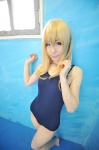 assam barefoot blonde_hair cosplay haruka k-on! kotobuki_tsumugi one-piece_swimsuit swimsuit rating:Safe score:0 user:nil!