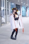 black_legwear cosplay detached_sleeves hairband haruna_(kantai_collection) kantai_collection kimono miko pleated_skirt ruton skirt thighhighs zettai_ryouiki rating:Safe score:1 user:nil!