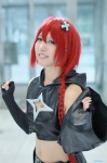 braid cape cosplay croptop detached_sleeves gomamama kurosaki_mea red_hair shorts to_love-ru rating:Safe score:0 user:nil!