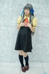 air blouse cosplay hair_ribbons jumper kneesocks minase_rio school_uniform silver_hair tohno_minagi rating:Safe score:0 user:nil!