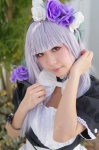 apron asakura_irori cosplay dress hairband maid maid_uniform original silver_hair thighhighs rating:Safe score:0 user:DarkSSA