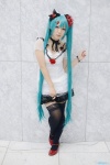 aqua_hair blouse choker cosplay hairbows hatsune_miku miniskirt skirt thighhighs twintails vocaloid world_is_mine_(vocaloid) yaya zettai_ryouiki rating:Safe score:5 user:nil!