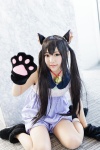 animal_ears asae_ayato bell cat_ears catgirl cat_paws cosplay dress hair_ties k-on! nakano_azusa pantyhose twintails rating:Safe score:0 user:pixymisa