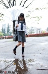 bookbag girlz_high kneesocks moriyama_kotone pleated_skirt rain sailor_uniform school_uniform skirt summer_special_01 twintails umbrella rating:Safe score:0 user:nil!