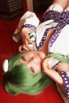blouse cleavage cosplay detached_sleeves green_hair hanamura_misaki kochiya_sanae miko skirt touhou touhou_kinbauchou rating:Safe score:0 user:nil!