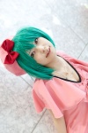 aqua_hair beng bow cosplay dress hat macross macross_frontier necklace ranka_lee rating:Safe score:0 user:pixymisa