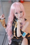 cosplay matsuri_(iii) megurine_luka pink_hair skirt sleeveless_blouse vocaloid rating:Safe score:1 user:nil!