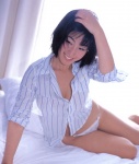 bed cleavage dress_shirt lovers_eye panties sato_hiroko rating:Safe score:0 user:nil!