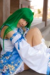 cosplay detached_sleeves green_hair kochiya_sanae lenfried miniskirt skirt socks touhou rating:Safe score:0 user:nil!