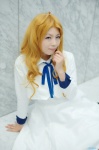 ahoge blonde_hair cosplay dress ryuumonbuchi_touka saki_(manga) sayu school_uniform rating:Safe score:0 user:nil!