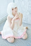 bakemonogatari cosplay dress pantyhose sengoku_nadeko sheer_legwear white_hair yachika rating:Safe score:1 user:nil!