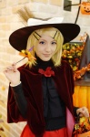 blonde_hair chamaro cosplay kagamine_rin miniskirt shawl skirt sweater trick_and_treat_(vocaloid) turtleneck vocaloid witch_hat rating:Safe score:0 user:nil!