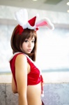 animal_ears asanagi_rin bra bunny_ears cosplay cuffs miniskirt ribbons santa_costume skirt stocking_cap suzumiya_haruhi suzumiya_haruhi_no_yuuutsu rating:Safe score:0 user:pixymisa