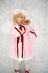 blonde_hair cosplay dress hairbow hinaichigo pantyhose rozen_maiden white_legwear yukako rating:Safe score:0 user:nil!