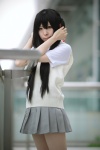 blouse cosplay k-on! nakano_azusa onagi_mayu pleated_skirt school_uniform skirt sweater_vest twintails rating:Safe score:0 user:nil!