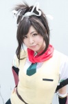 asuka_(senran_kagura) blouse cosplay gauntlets hairbow katana miniskirt pleated_skirt scarf senran_kagura skirt sumika sweater sword tie rating:Safe score:0 user:pixymisa