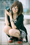 camera camisole cardigan glasses miniskirt namada skirt socks rating:Safe score:4 user:nil!