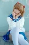 cosplay iriru kataoka_yuuki pleated_skirt sailor_uniform saki_(manga) school_uniform skirt thighhighs twintails zettai_ryouiki rating:Safe score:1 user:nil!