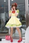 bowtie cosplay dress hagiwara_yukiho hairbow idolmaster maitako pantyhose sheer_legwear slip rating:Safe score:2 user:pixymisa
