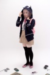 blouse bookbag cosplay hoodie jacket nanami_chiaki pink_hair pleated_skirt ribbon_tie skirt super_dangan-ronpa_2 thighhighs yuyu_kaname zettai_ryouiki rating:Safe score:1 user:pixymisa