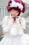 cosplay doku-hime elbow_gloves gloves gown lycoris_radiata red_hair tsugihagi_mishin rating:Safe score:0 user:nil!