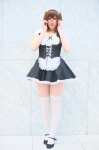 apron corset cosplay dress glasses hairband hoshino_kana maid maid_uniform original thighhighs zettai_ryouiki rating:Safe score:1 user:nil!