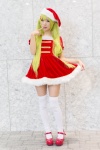 dress green_hair hair_clips santa_costume stocking_cap thighhighs yae_maiko zettai_ryouiki rating:Safe score:1 user:pixymisa