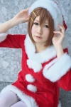 cosplay hair_clips hayashida_azu hirasawa_yui k-on! pantyhose santa_costume stocking_cap white_legwear rating:Safe score:0 user:pixymisa