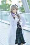 beret blonde_hair blouse cosplay jacket kneesocks no-rin skirt suzuki_akari vest yukako rating:Safe score:0 user:nil!