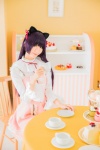 animal_ears blouse cake cat_ears cosplay gokou_ruri jumper kuro_neko_o_kigae_suru mike ore_no_imouto_ga_konna_ni_kawaii_wake_ga_nai purple_hair rating:Safe score:1 user:nil!