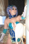 blue_hair blue_rose candy_blue cleavage cosplay dress elbow_gloves gloves hat karina_lyle saku tiger_&_bunny rating:Safe score:0 user:nil!