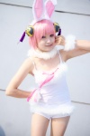 animal_ears bunny_ears cosplay gintama kagura mochida_kinako pantyhose pink_hair rating:Safe score:2 user:Log