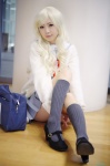 blonde_hair bookbag cardigan cosplay enomoto_kei hana_(ii) hatsukoi_limited kneesocks pantyhose pleated_skirt sailor_uniform school_uniform sheer_legwear skirt rating:Safe score:1 user:nil!