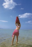 bikini_top camisole cleavage hasegawa_emi miniskirt ocean shirt_lift skirt swimsuit wet rating:Safe score:2 user:nil!