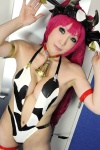 bell choker cleavage cosplay cow_horns garter igarashi_nao monokini one-piece_swimsuit red_hair sakurako swimsuit tail tandem_twin twintails rating:Safe score:2 user:nil!