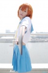 billhook cosplay higurashi_no_naku_koro_ni miniskirt naming orange_hair pleated_skirt ryuuguu_rena sailor_uniform school_uniform skirt rating:Safe score:0 user:nil!