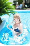 bikini blonde_hair cosplay inner_tube kurasaka_kururu love_live!_school_idol_project minami_kotori pool side_ponytail spica swimsuit wet rating:Safe score:0 user:nil!