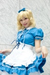 apron arico blonde_hair cosplay dress dress_lift hairbow original petticoat rating:Safe score:0 user:pixymisa