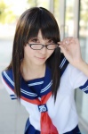 cosplay glasses ichigo_100 pleated_skirt rinami sailor_uniform school_uniform skirt toujou_aya rating:Safe score:2 user:nil!