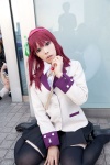 angel_beats! cosplay hairband nakamura_yuri pleated_skirt red_hair ribbon_tie school_uniform skirt soda_(model) thighhighs zettai_ryouiki rating:Safe score:0 user:pixymisa