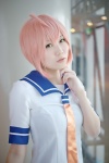 ahoge cosplay i-58_(kantai_collection) kantai_collection kukku pink_hair sailor_uniform school_uniform rating:Safe score:0 user:nil!