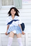 bikini_bottom bookbag nishihama_fuuka pleated_skirt sailor_uniform school_uniform skirt swimsuit thighhighs rating:Safe score:0 user:nil!