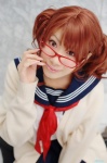air_gear cardigan cosplay glasses nao_(ii) noyamano_ringo pleated_skirt red_hair sailor_uniform school_uniform skirt twintails rating:Safe score:1 user:nil!