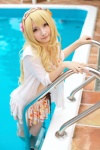 bikini_top blonde_hair blouse cosplay hairband mineo_kana miniskirt original pool skirt swimsuit wet rating:Safe score:1 user:nil!