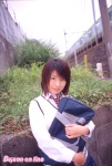 blouse bookbag inone_yurina pleated_skirt school_uniform skirt sweater_vest tie rating:Safe score:0 user:nil!