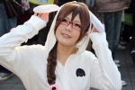 animal_ears bunny_ears cosplay durarara!! glasses hoodie orihara_mairu pleated_skirt ponytail skirt tsubaki_hime rating:Safe score:0 user:pixymisa