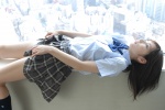 blouse bwh_143 costume ishii_kaori kneesocks pleated_skirt school_uniform skirt skirt_lift rating:Safe score:0 user:nil!